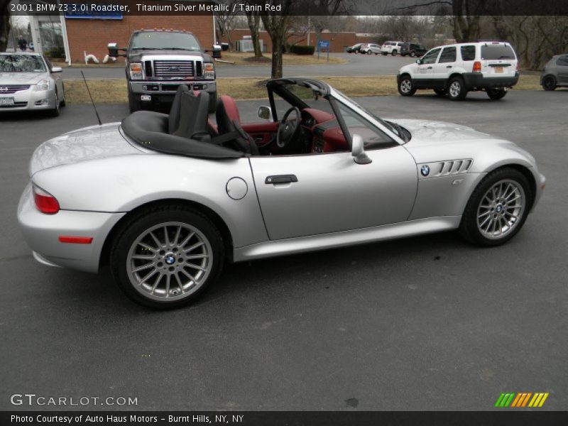 Titanium Silver Metallic / Tanin Red 2001 BMW Z3 3.0i Roadster