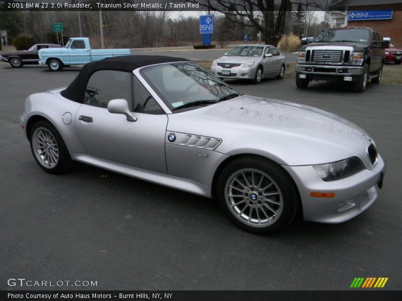 Titanium Silver Metallic / Tanin Red 2001 BMW Z3 3.0i Roadster