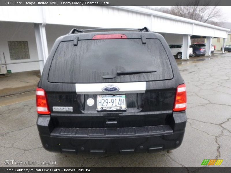 Ebony Black / Charcoal Black 2012 Ford Escape Limited 4WD
