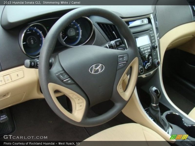 Shimmering White / Camel 2013 Hyundai Sonata GLS