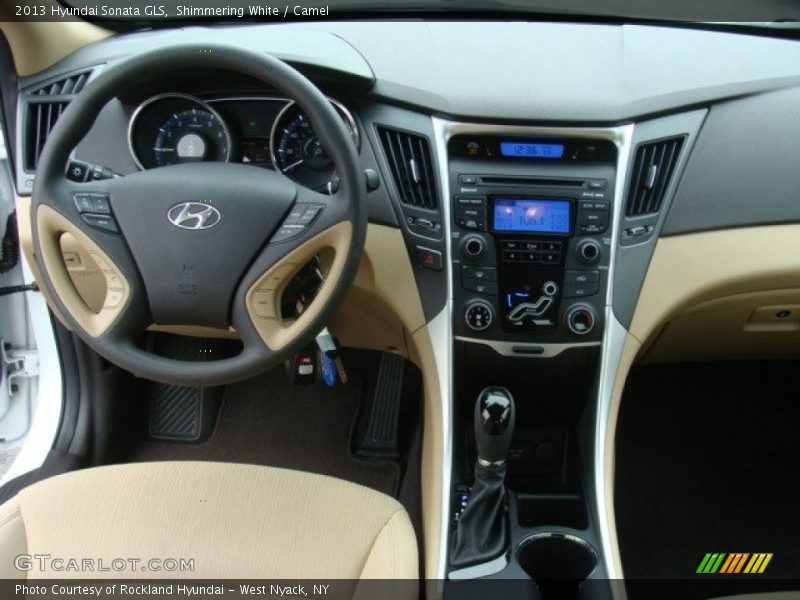 Shimmering White / Camel 2013 Hyundai Sonata GLS