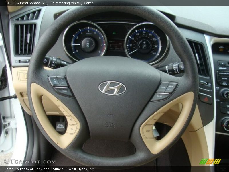 Shimmering White / Camel 2013 Hyundai Sonata GLS