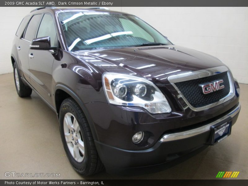 Dark Crimson Metallic / Ebony 2009 GMC Acadia SLT AWD