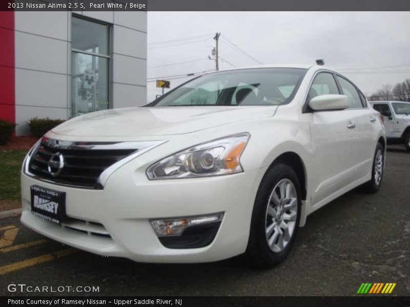Pearl White / Beige 2013 Nissan Altima 2.5 S
