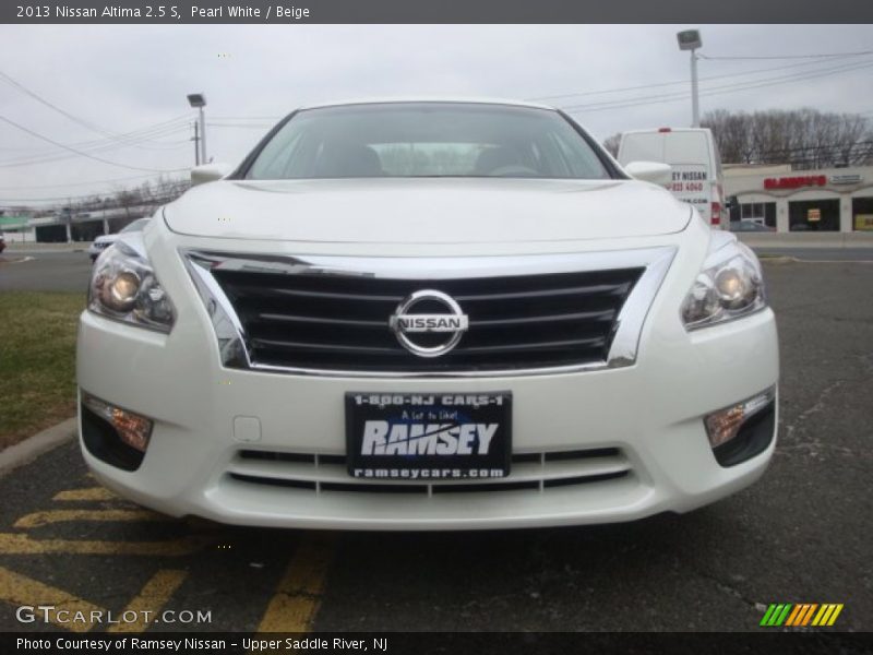 Pearl White / Beige 2013 Nissan Altima 2.5 S
