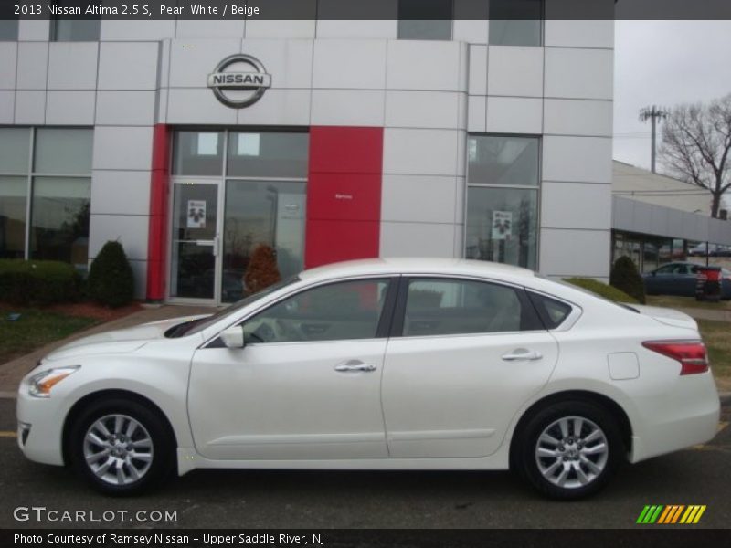 Pearl White / Beige 2013 Nissan Altima 2.5 S