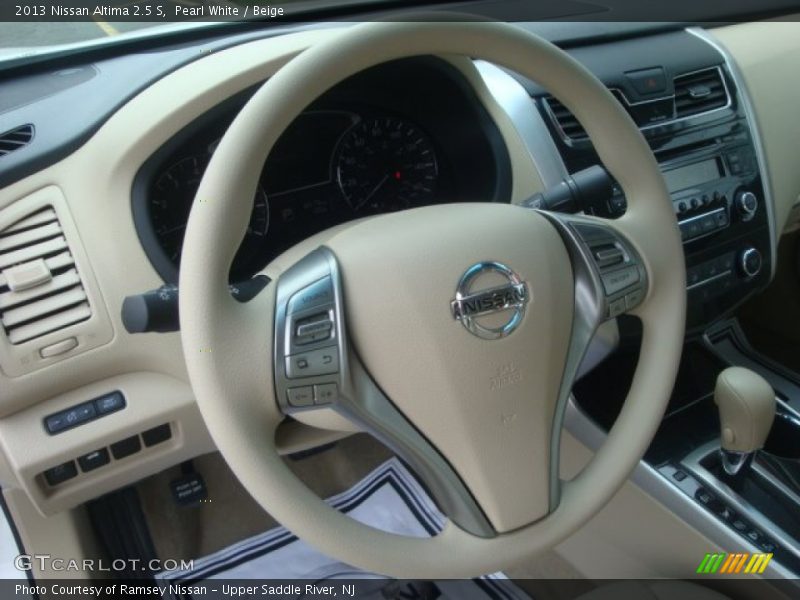 Pearl White / Beige 2013 Nissan Altima 2.5 S