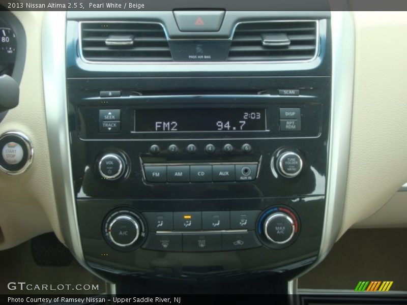 Pearl White / Beige 2013 Nissan Altima 2.5 S