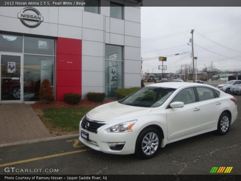 Pearl White / Beige 2013 Nissan Altima 2.5 S