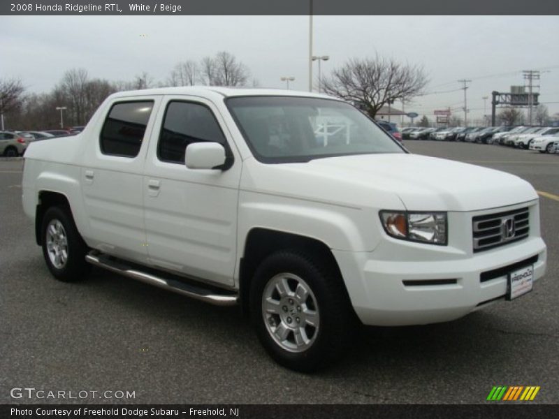 White / Beige 2008 Honda Ridgeline RTL