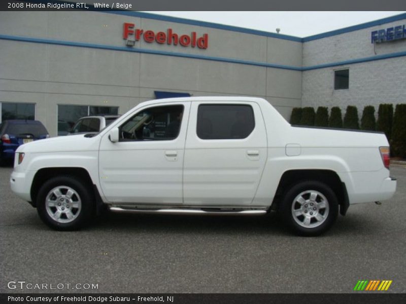 White / Beige 2008 Honda Ridgeline RTL