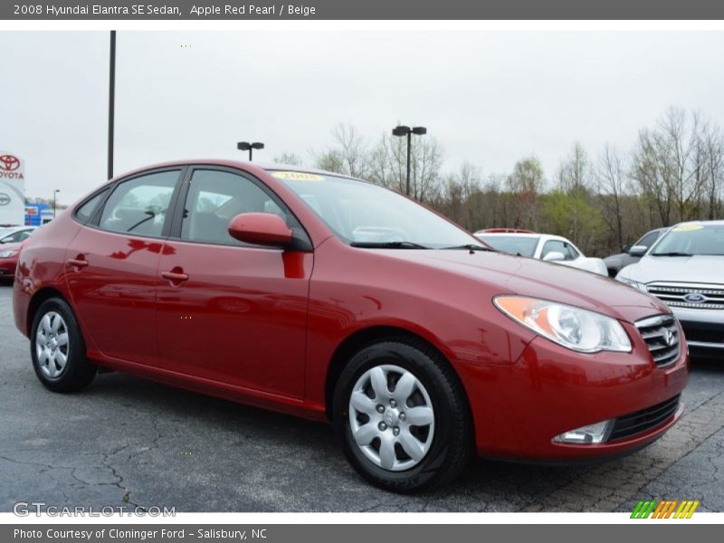 Apple Red Pearl / Beige 2008 Hyundai Elantra SE Sedan
