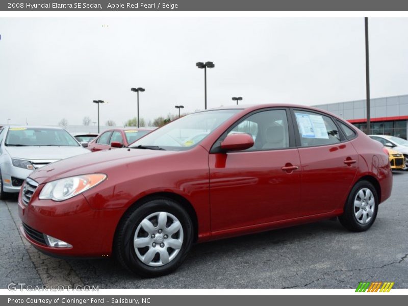 Apple Red Pearl / Beige 2008 Hyundai Elantra SE Sedan