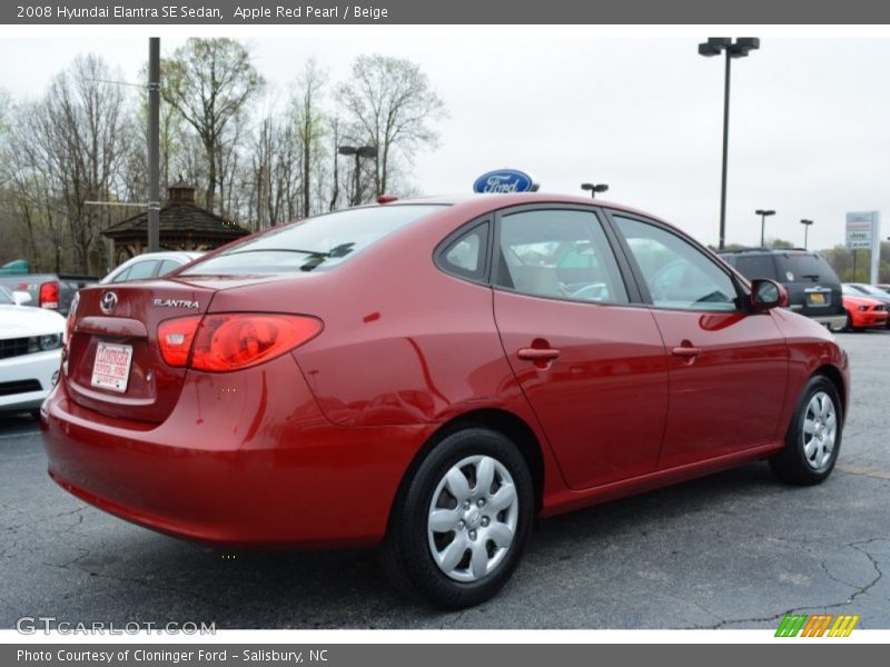Apple Red Pearl / Beige 2008 Hyundai Elantra SE Sedan