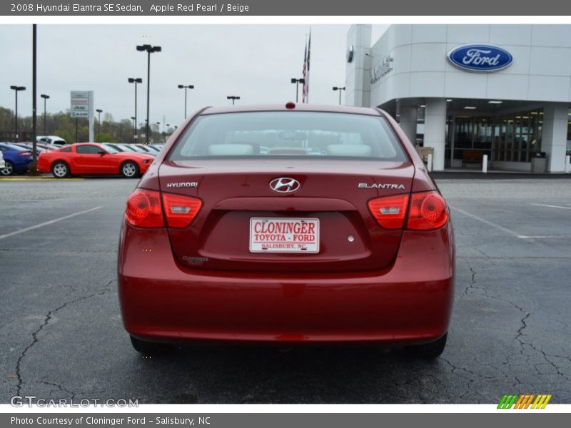 Apple Red Pearl / Beige 2008 Hyundai Elantra SE Sedan