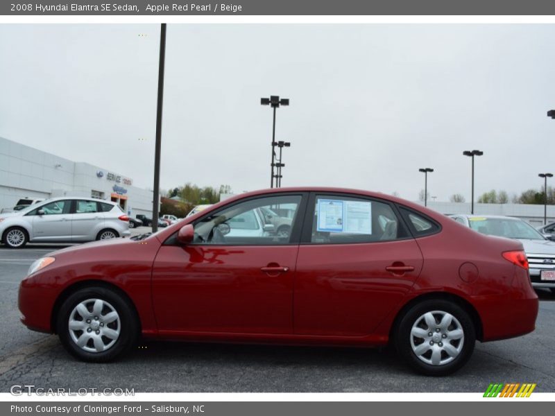 Apple Red Pearl / Beige 2008 Hyundai Elantra SE Sedan