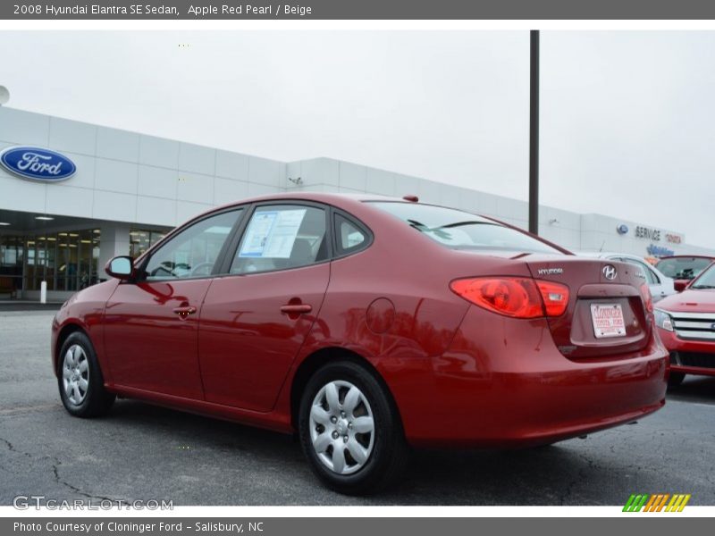 Apple Red Pearl / Beige 2008 Hyundai Elantra SE Sedan