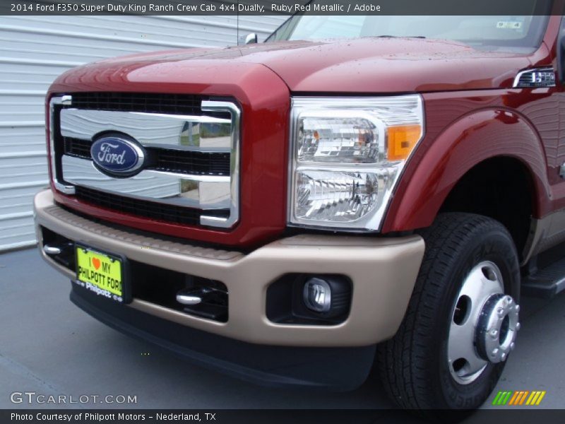 Ruby Red Metallic / Adobe 2014 Ford F350 Super Duty King Ranch Crew Cab 4x4 Dually