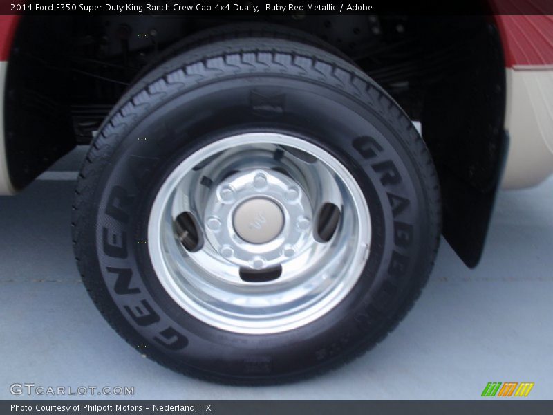 Ruby Red Metallic / Adobe 2014 Ford F350 Super Duty King Ranch Crew Cab 4x4 Dually