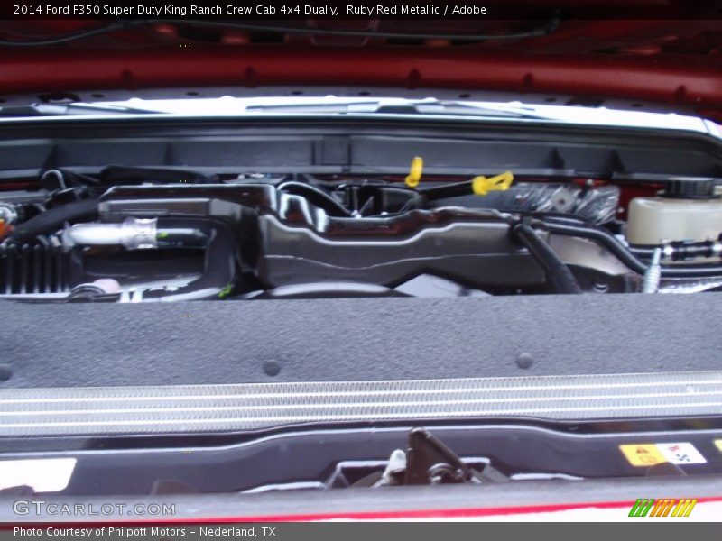 Ruby Red Metallic / Adobe 2014 Ford F350 Super Duty King Ranch Crew Cab 4x4 Dually