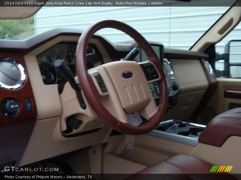 Ruby Red Metallic / Adobe 2014 Ford F350 Super Duty King Ranch Crew Cab 4x4 Dually