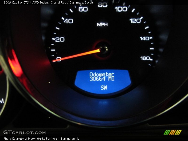 Crystal Red / Cashmere/Cocoa 2009 Cadillac CTS 4 AWD Sedan