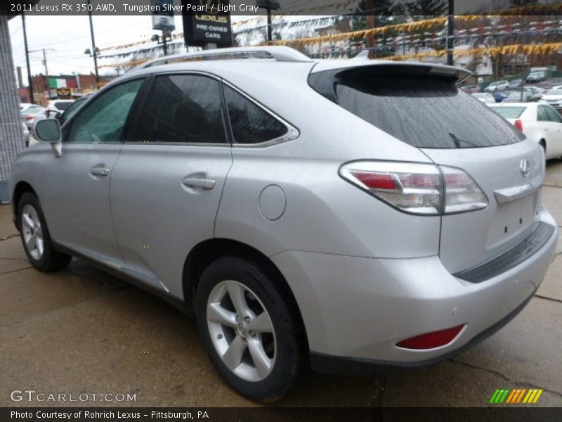 Tungsten Silver Pearl / Light Gray 2011 Lexus RX 350 AWD