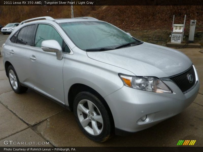 Tungsten Silver Pearl / Light Gray 2011 Lexus RX 350 AWD