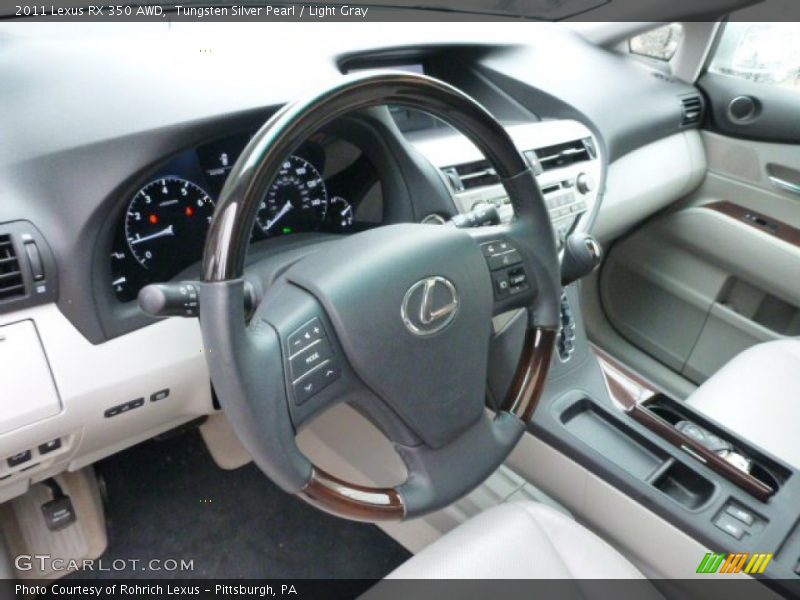 Tungsten Silver Pearl / Light Gray 2011 Lexus RX 350 AWD