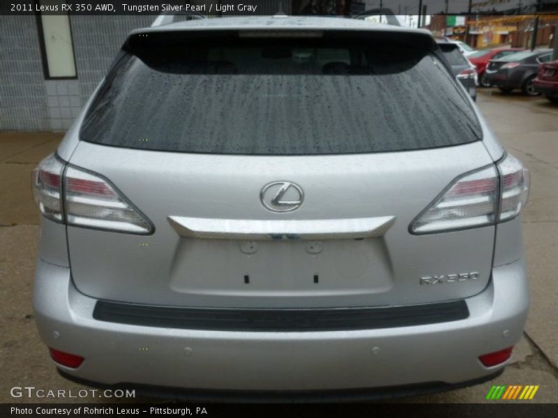 Tungsten Silver Pearl / Light Gray 2011 Lexus RX 350 AWD