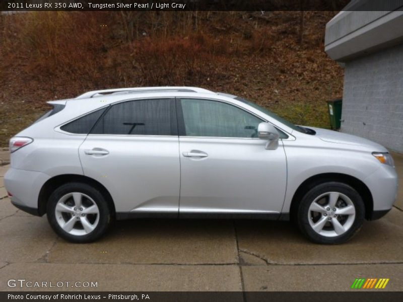 Tungsten Silver Pearl / Light Gray 2011 Lexus RX 350 AWD