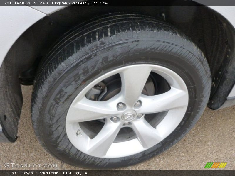 Tungsten Silver Pearl / Light Gray 2011 Lexus RX 350 AWD