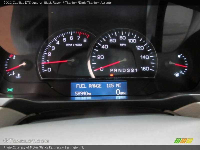 Black Raven / Titanium/Dark Titanium Accents 2011 Cadillac DTS Luxury