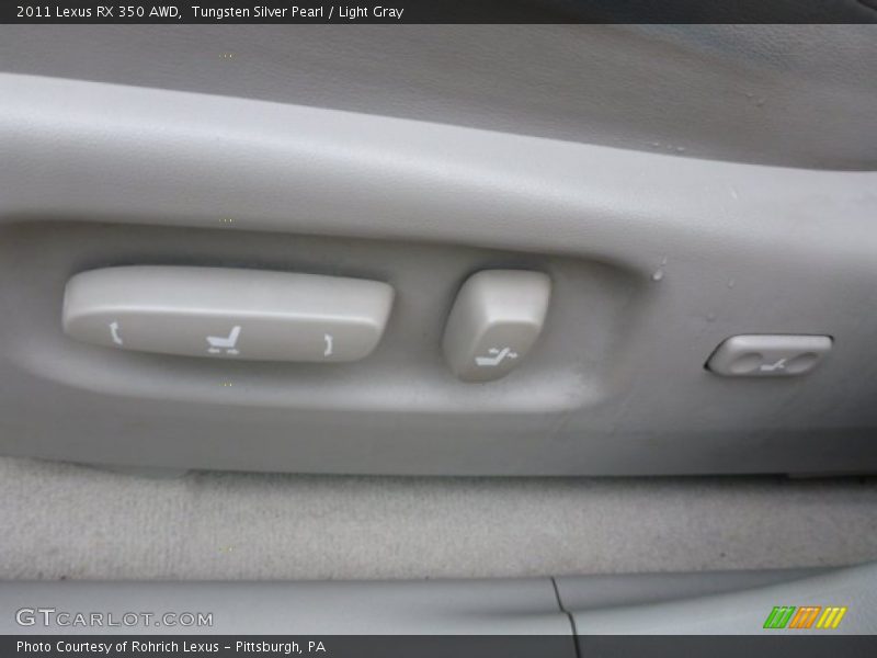 Tungsten Silver Pearl / Light Gray 2011 Lexus RX 350 AWD