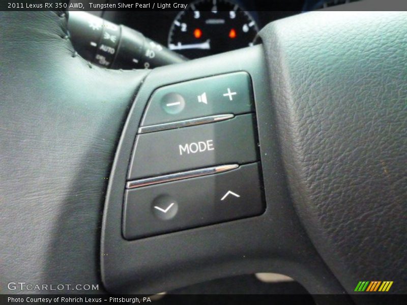 Tungsten Silver Pearl / Light Gray 2011 Lexus RX 350 AWD
