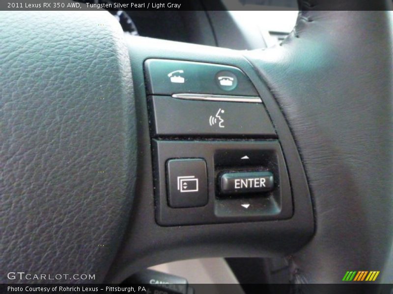 Tungsten Silver Pearl / Light Gray 2011 Lexus RX 350 AWD
