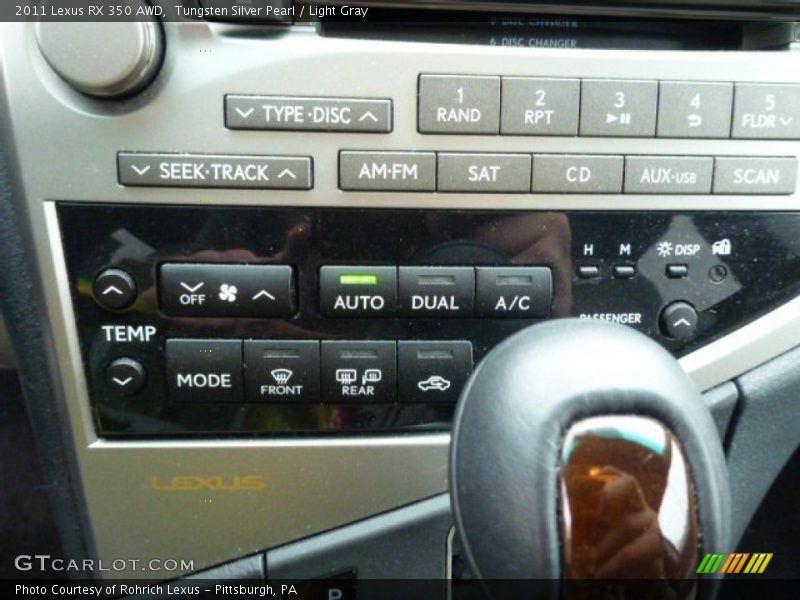 Tungsten Silver Pearl / Light Gray 2011 Lexus RX 350 AWD
