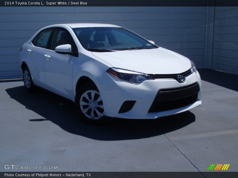 Super White / Steel Blue 2014 Toyota Corolla L
