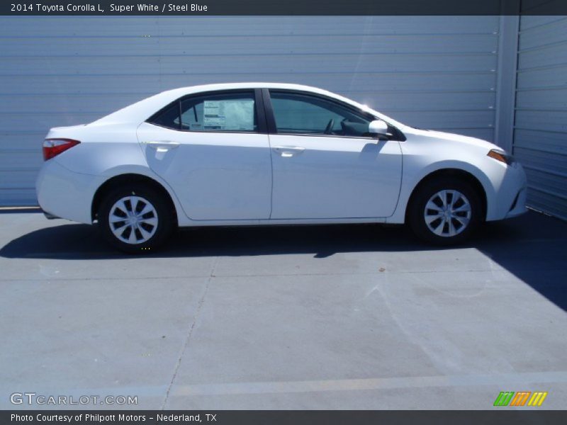 Super White / Steel Blue 2014 Toyota Corolla L