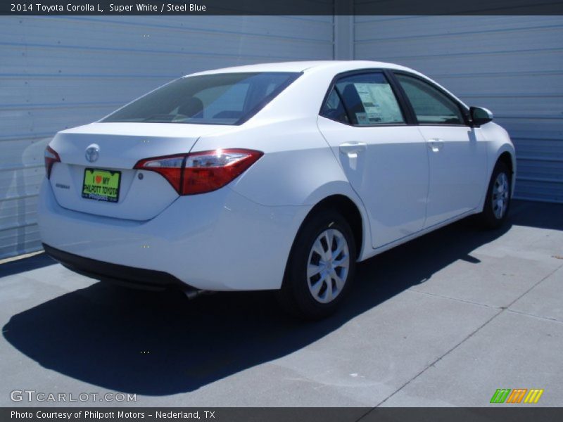 Super White / Steel Blue 2014 Toyota Corolla L