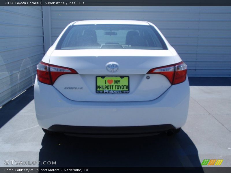 Super White / Steel Blue 2014 Toyota Corolla L