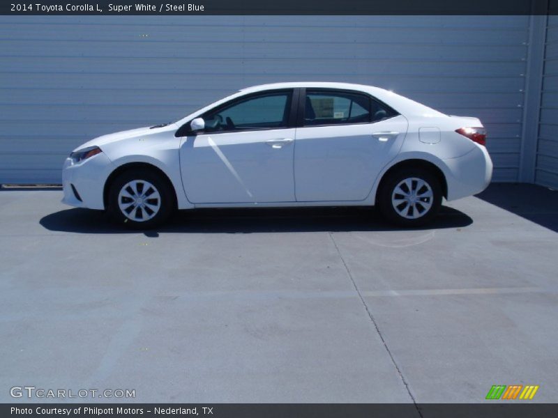 Super White / Steel Blue 2014 Toyota Corolla L