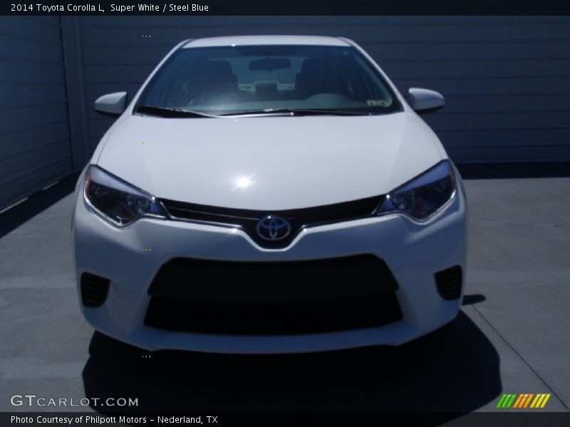 Super White / Steel Blue 2014 Toyota Corolla L