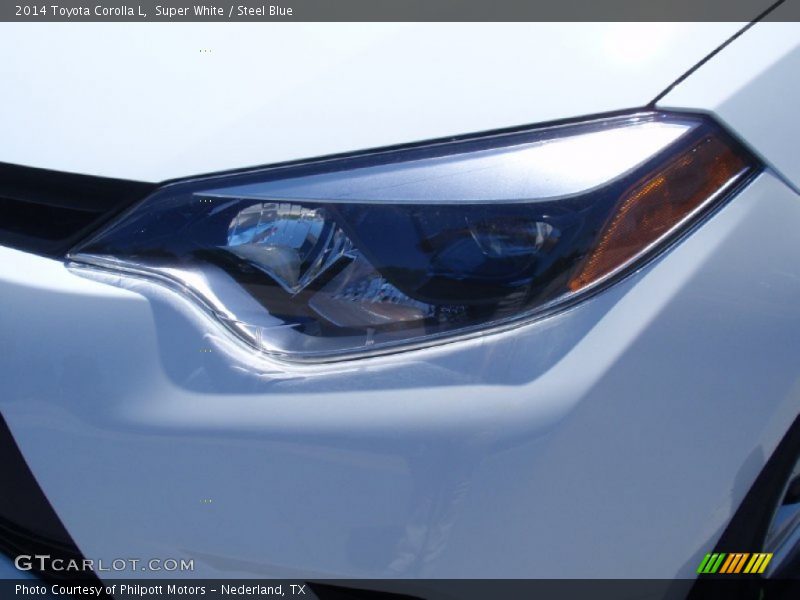 Super White / Steel Blue 2014 Toyota Corolla L