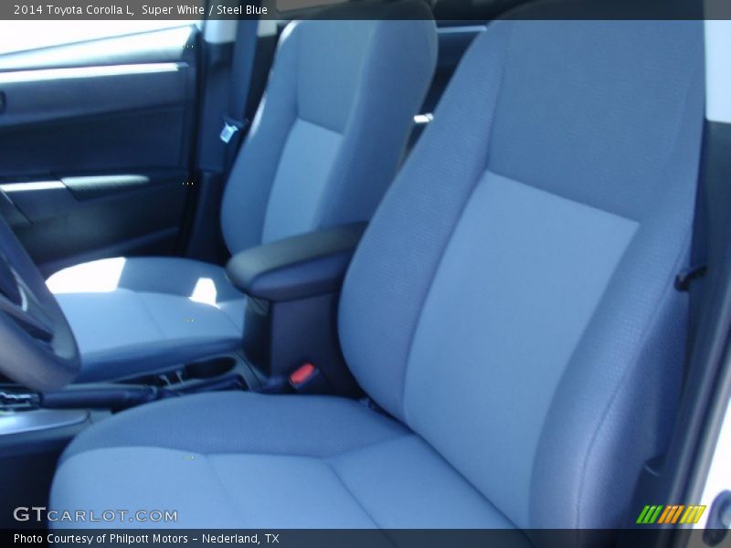 Super White / Steel Blue 2014 Toyota Corolla L