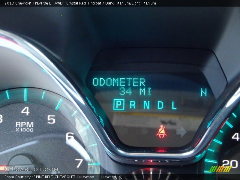 Crystal Red Tintcoat / Dark Titanium/Light Titanium 2013 Chevrolet Traverse LT AWD