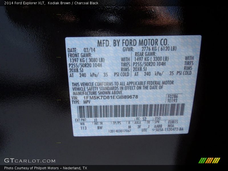 Kodiak Brown / Charcoal Black 2014 Ford Explorer XLT