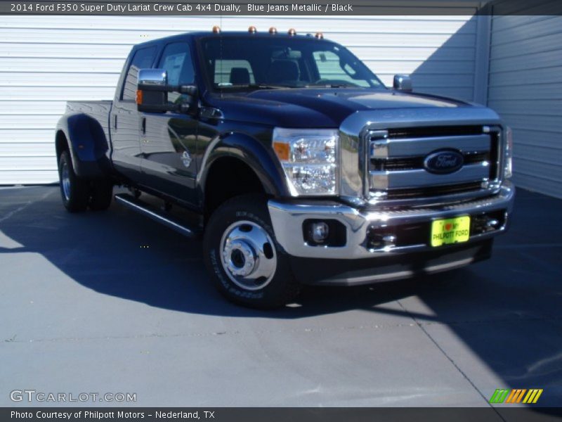 Blue Jeans Metallic / Black 2014 Ford F350 Super Duty Lariat Crew Cab 4x4 Dually