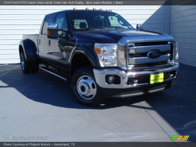Blue Jeans Metallic / Black 2014 Ford F350 Super Duty Lariat Crew Cab 4x4 Dually