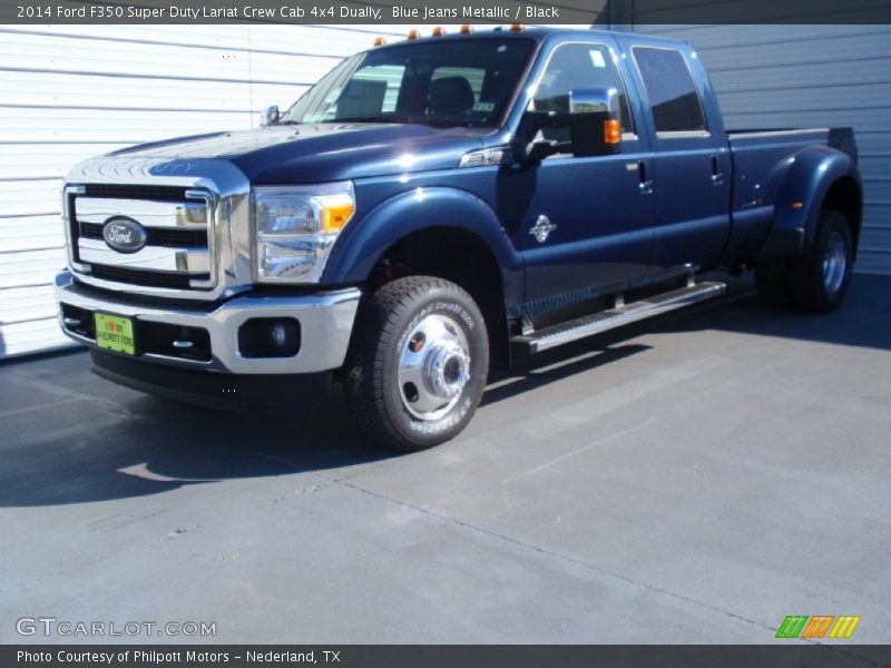 Blue Jeans Metallic / Black 2014 Ford F350 Super Duty Lariat Crew Cab 4x4 Dually